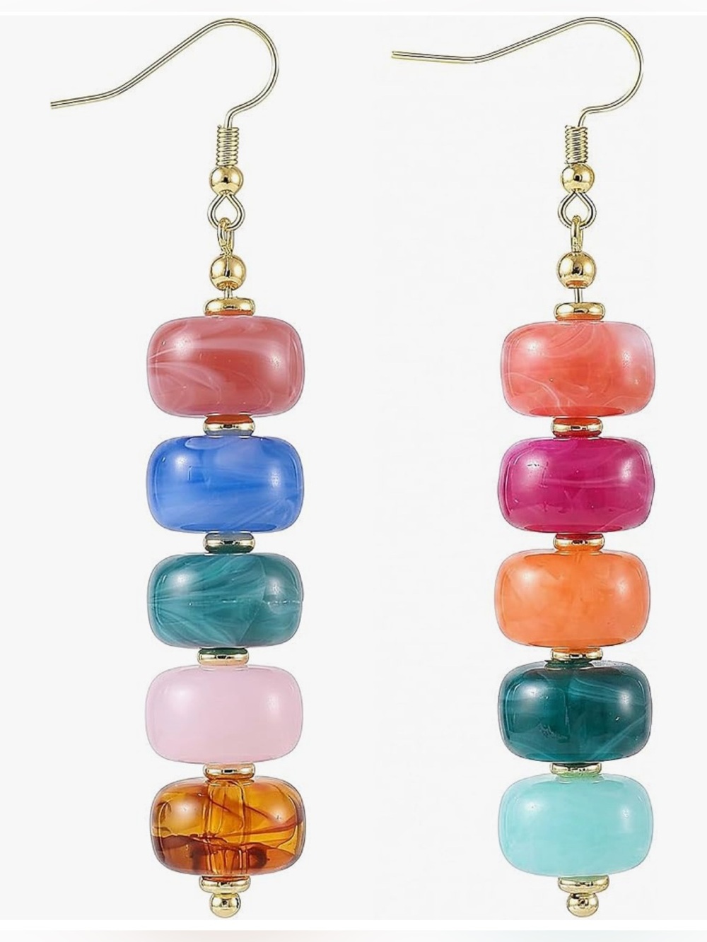 Beautiful Large Anthropologie colorful bead dangle earrings